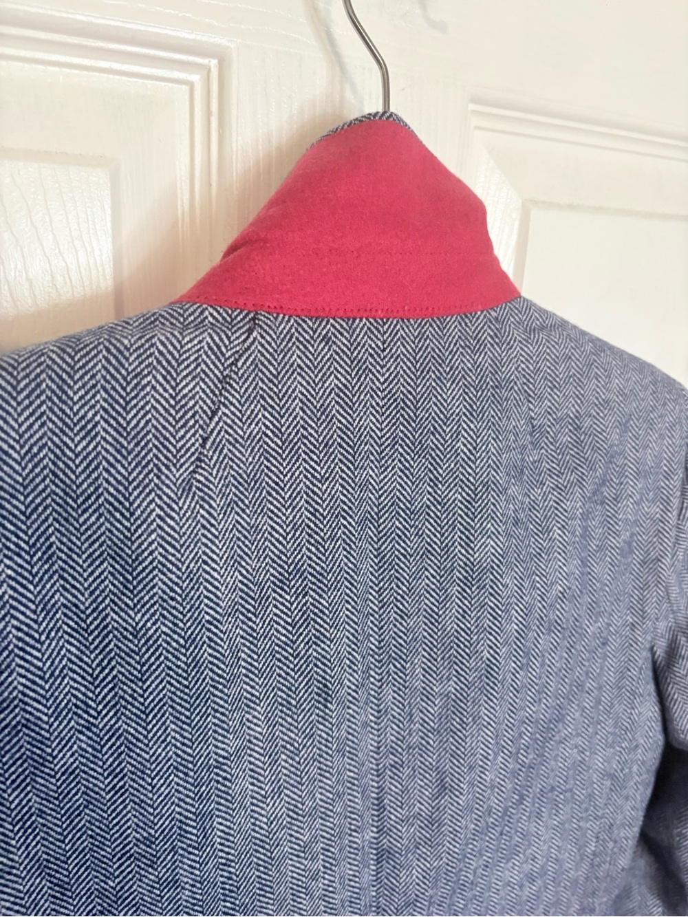 J.Crew Factory Herringbone Wool Blend Schoolboy Blazer Blue Size 4 - Picture 9 of 12